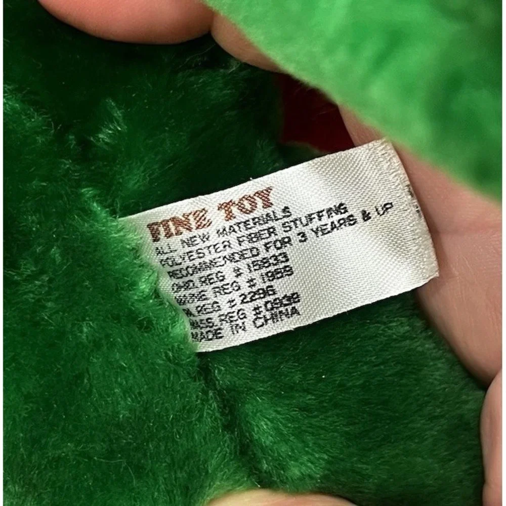 Fine Toy Company Vintage Green & Red Dinosaur‎ Plush, 16